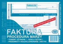 195-3E Faktura procedura marży - tow. używane/ - dz. sztuki/ - przedm. kolekc. i antyki