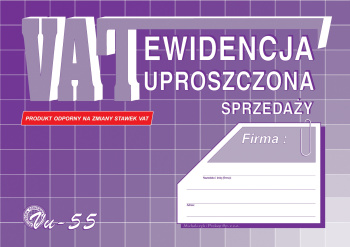 Vu-55 Ewidencja uproszczona sprzedaży