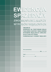 305-1 Ewidencja sprzedaży zwolnionych z akcyzy wyrobów węglowych