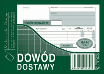 315-5 Dowód dostawy