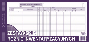 343-0 Zestawienie różnic inwentaryzacyjnych