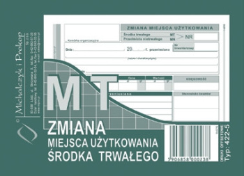 422-5 MT zmiana miejsca użytkowania środka trwałego