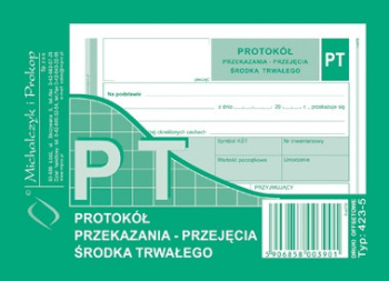 423-5 PT protokół przekazania/przyjęcia środka trwałego