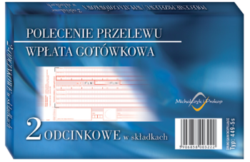 449-5s Polecenie przelewu - wpłata gotówkowa - 2 odcinkowe składanka komputerowa w składkach