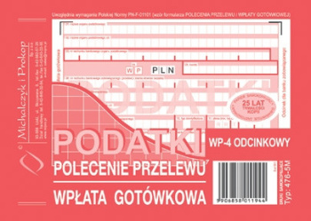 476-5M Podatki polecenie przelewu - wpłata gotówkowa - 4-odcinkowe