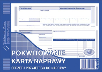 600-3 Pokwitowanie - kart naprawy sprzętu przyjętego do naprawy