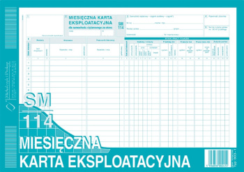 803-1 Miesięczna karta eksploatacyjna sm/114 (samochód ciężarowy)