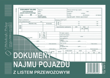 809-3 Dokument najmu pojazdu z listem przewozowym