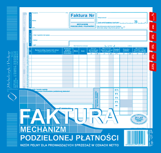 127-2P Faktura mechanizm podzielonej płatności dla prowadzących sprzedaż w cenach netto