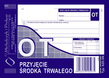 420-5N OT przyjęcie środka trwałego