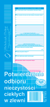 S-100-8 S-100-8 Potwierdzenie odbioru nieczystości ciekłych w zlewni
