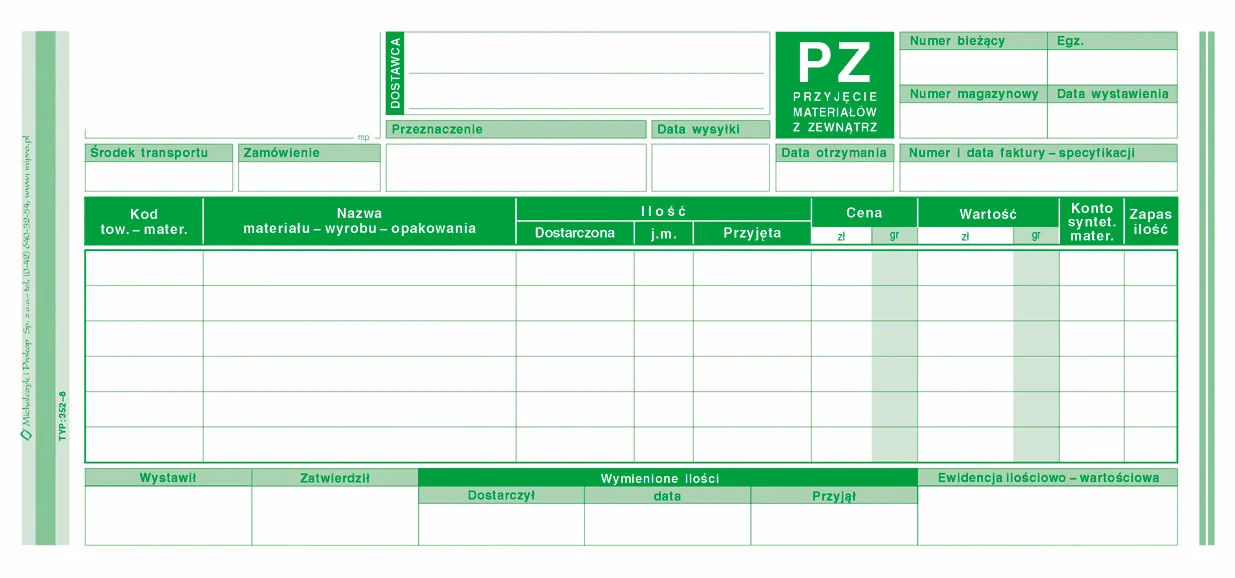 Galeria - 352-8 PZ przyjęcie materiałów z zewnątrz