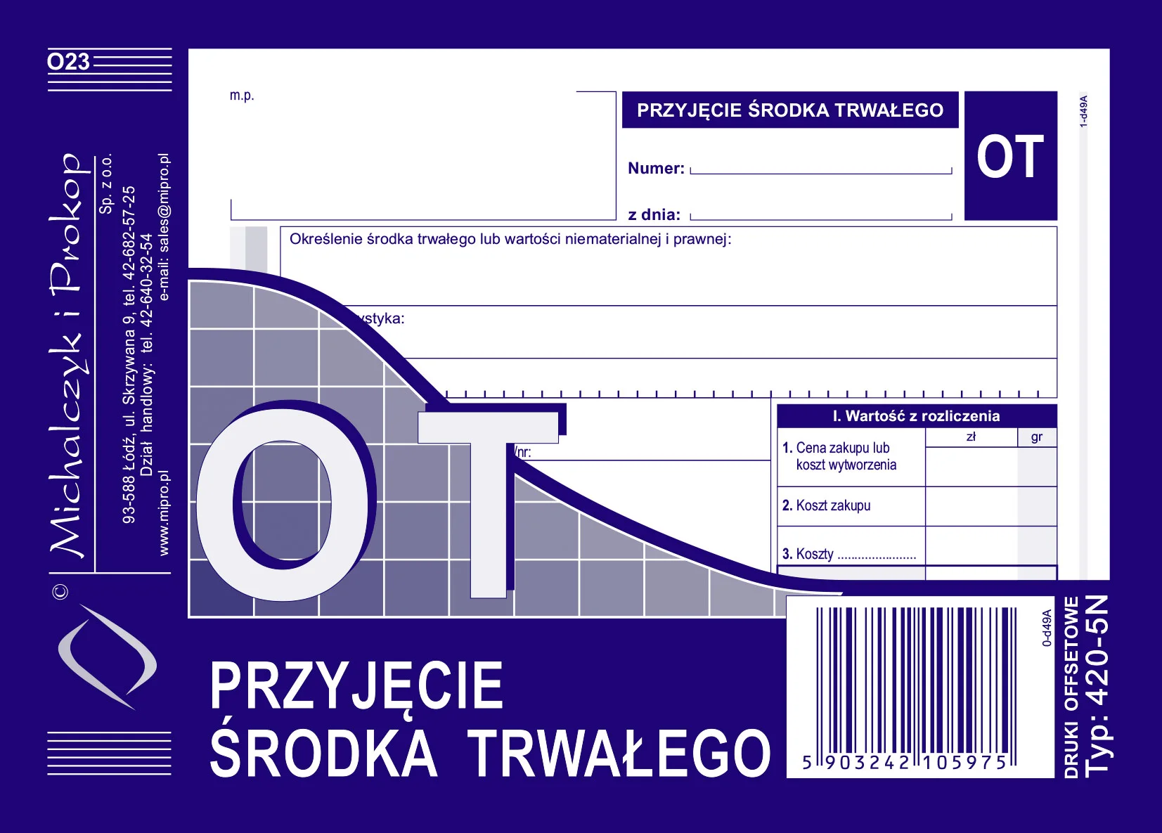 420-5N OT przyjęcie środka trwałego