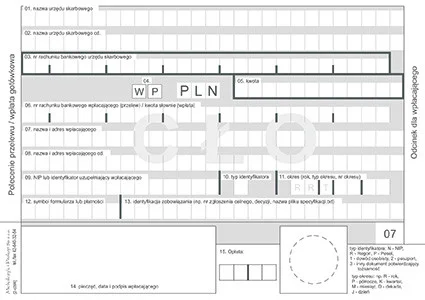 Galeria - 466-5 CŁO - Polecenie przelewu/wpłata gotówkowa - WP 2 - odcinkowy