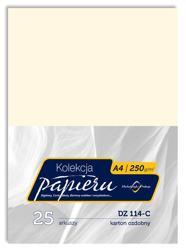 Galeria - DZ114-C Karton ozdobny gruby gładki kremowy